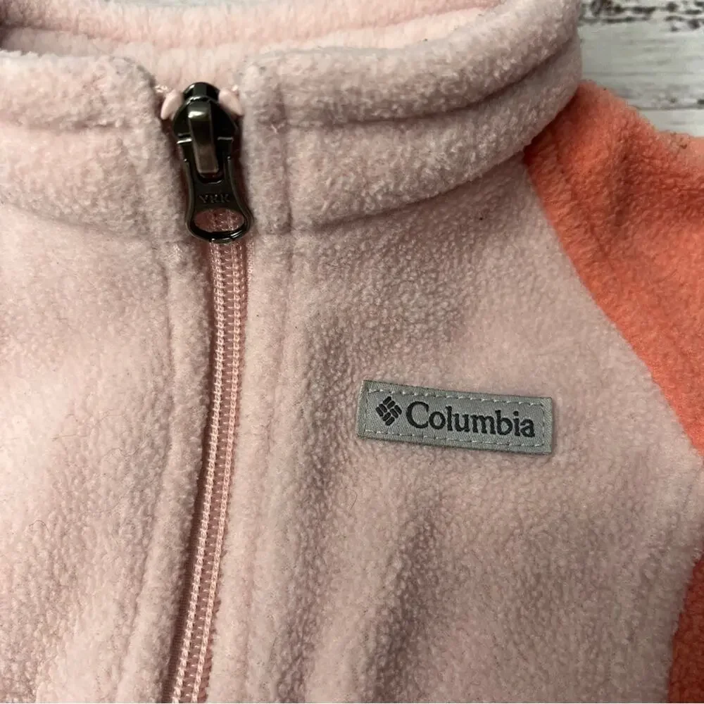 Columbia Fleece Jacket Baby 3-6 Months Pink Colorblock‎ Benton Springs Fleece